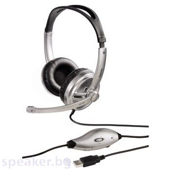 Слушалки с микрофон HAMA HS-440,USB, средни, стерео, черен