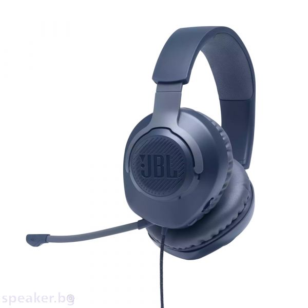 Слушалки JBL QUANTUM 100 BLU Wired over-ear gaming headset with a detachable mic