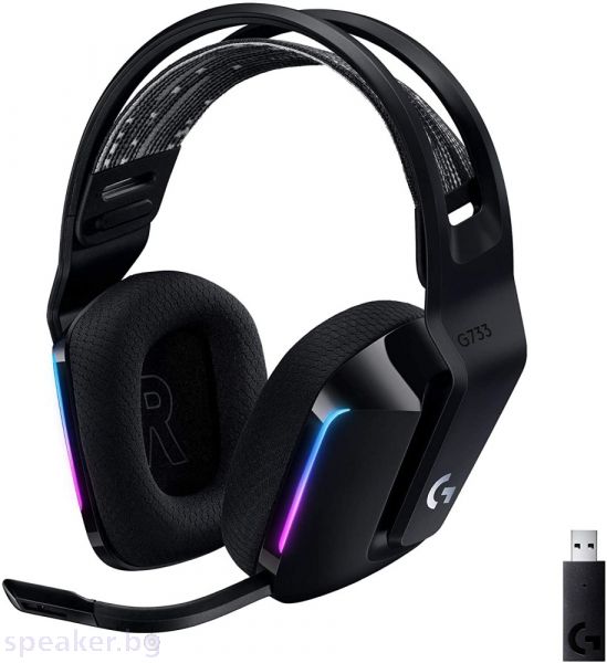 Геймърски слушалки LOGITECH G733 LIGHTSPEED Wireless RGB Gaming Headset - BLACK - 2.4GHZ - N/A - EMEA
