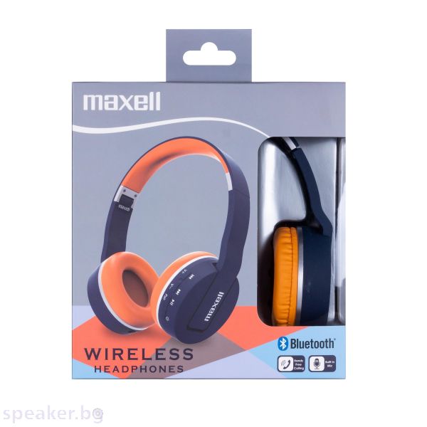 Слушалки блутут  MAXELL с големи наушници  BT800 HP Blue/Orange