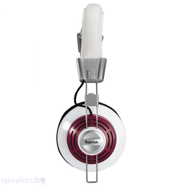 Слушалки с микрофон HAMA Style, USB, Бял/Бордо