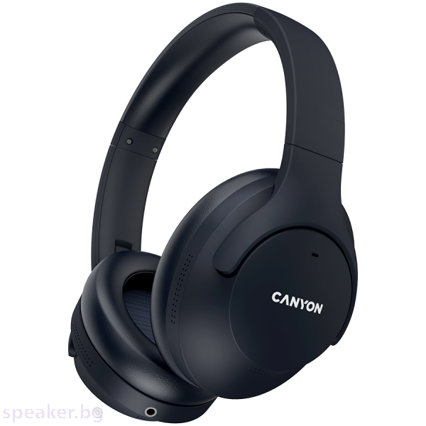 Слушалки CANYON OnRiff 10, Canyon Bluetooth headset,with microphone,with Active Noise Cancellation function, BT V5.3 AC7006, battery 300mAh, Type-C charging plug, PU material, size:175*200*84mm, charging cable 80cm and audio cable 150cm, Black, weight:253