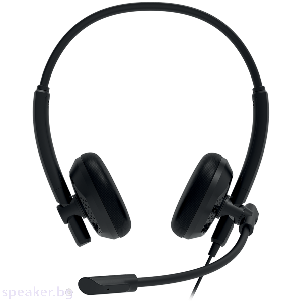 Слушалки CANYON HS-07, Super light weight conference headset 3.5mm stereo plug,with PVC cable 1.6m, extra USB sound card with PVC cable 1.2m, ABS headset material, size: 16*15.5*6cm. Weight: 100g, Black