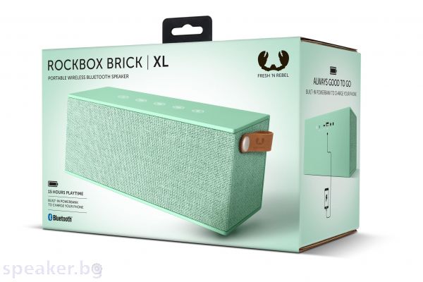 Тонколонка за мобилни устройства Fresh 'n Rebel Rockbox Brick XL Fabriq Edition Peppermint Зелен