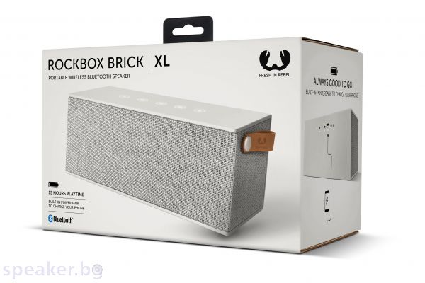 Тонколонка за мобилни устройства Fresh 'n Rebel Rockbox Brick XL Fabriq Edition Cloud Сив