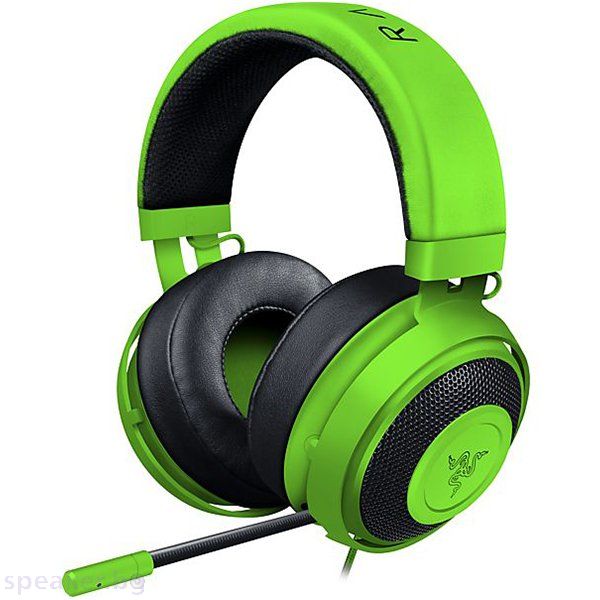 Слушалки Razer Kraken Pro V2 – Analog Gaming Headset – Green –OVAL Ear Cushions. 50 mm audio drivers 