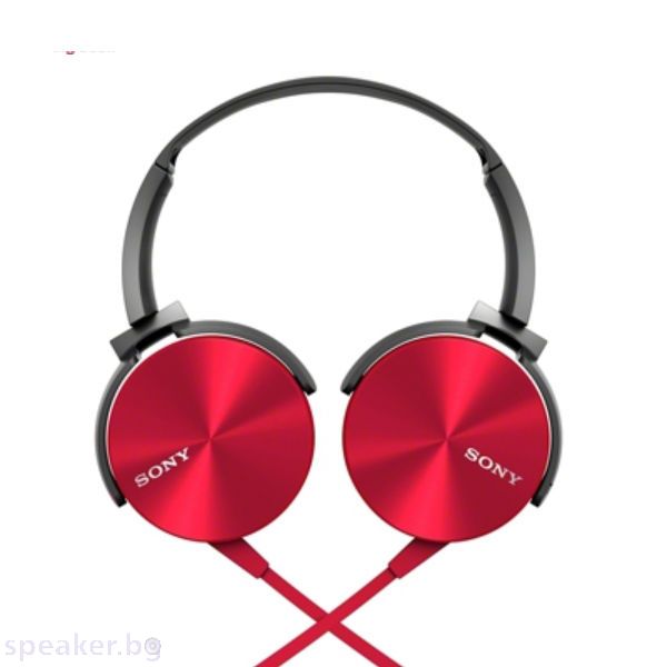 Слушалки SONY Headset MDR-XB450AP red