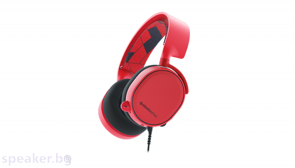 Геймърски слушалки SteelSeries, Arctis 3 Red 7.1, Микрофон, Червен