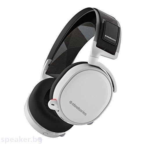 Геймърски слушалки SteelSeries Arctis 7 White 7.1, Микрофон, Бяло, Безжични