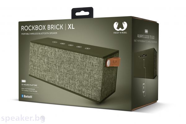 Тонколонка за мобилни устройства Fresh 'n Rebel Rockbox Brick XL Fabriq Edition Army Зелен
