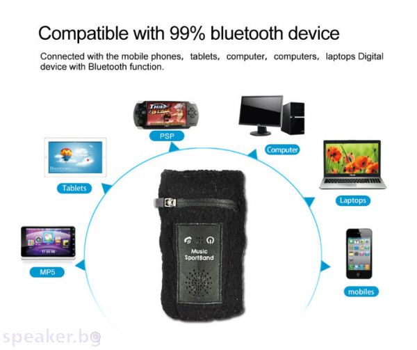 Bluetooth лента за ръка C-001-BK, черна