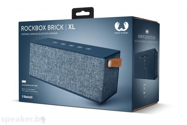 Тонколонка за мобилни устройства Fresh 'n Rebel Rockbox Brick XL Fabriq Edition Indigo Червен