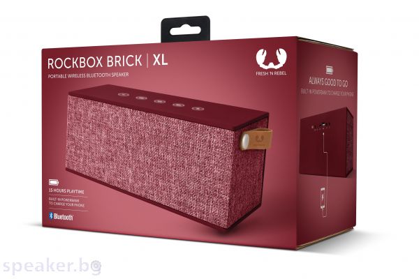 Тонколонка за мобилни устройства Fresh 'n Rebel Rockbox Brick XL Fabriq Edition Ruby Червен