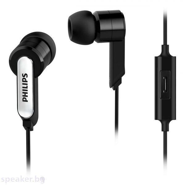 Слушалки за поставяне в ушите Philips SHE1405BK с микрофон черен 