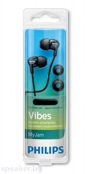Слушалки с микрофон за поставяне в ушите Philips SHE3705BK черен 