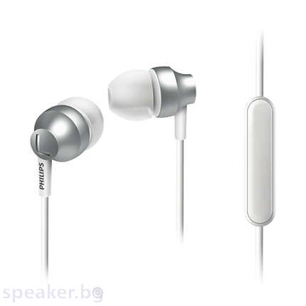 Слушалки с микрофон за поставяне в ушите, Philips SHE3855SL сребрист 