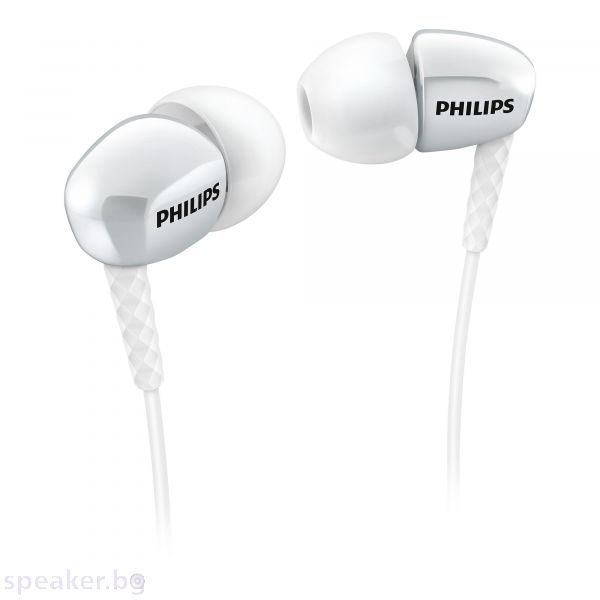 Слушалки PHILIPS слушалки за поставяне в ушите, позлатен накрайник, бял цвят