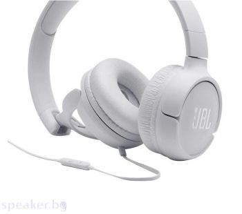 Слушалки on-ear JBL T500, Бял