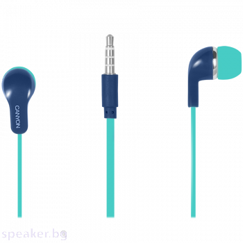 Слушалки с микрофон CANYON CNS-CEPM02 Stereo тапи зелен/син
