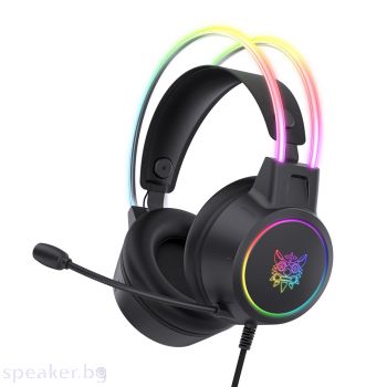 Слушалки Onikuma X15 Pro, За компютър, Микрофон, Подсветка, 3.5mm, USB, Черен 