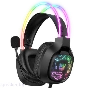 Слушалки Onikuma X22, For PC, Microphone, Backlit, 3.5mm, USB, Black - 20773