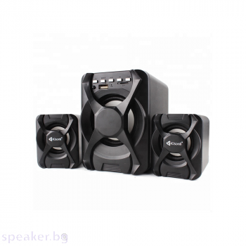 Тонколони Kisonli U-2500BT, Bluetooth, 5W+3W*2, USB, Черен
