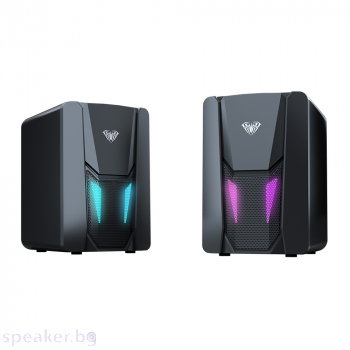 Тонколони Aula N-108, 2x3W, USB, RGB, Черен