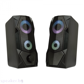 Тонколони Aula N-301, 2x3W, USB, RGB, Черен