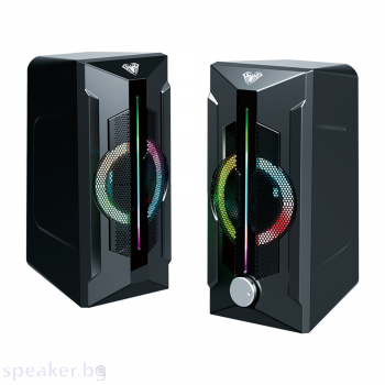 Тонколони Aula N-522, 2x3W, USB, RGB, Черен