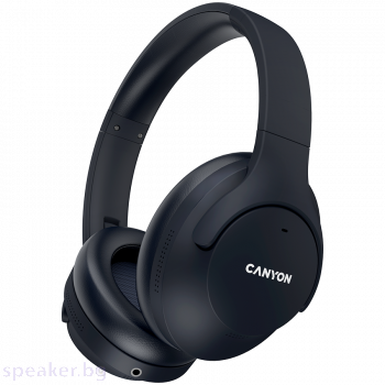 Слушалки CANYON OnRiff 10, Canyon Bluetooth headset,with microphone,with Active Noise Cancellation function, BT V5.3 AC7006, battery 300mAh, Type-C charging plug, PU material, size:175*200*84mm, charging cable 80cm and audio cable 150cm, Black, weight:253