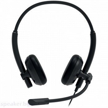 Слушалки CANYON HS-07, Super light weight conference headset 3.5mm stereo plug,with PVC cable 1.6m, extra USB sound card with PVC cable 1.2m, ABS headset material, size: 16*15.5*6cm. Weight: 100g, Black