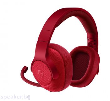 Геймърски слушалки Logitech, G433 7.1 DTS Headphone X, Микрофон, Червени