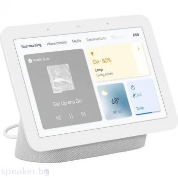 Смарт тонколона Google Nest Hub 2nd gen, Сензорен екран, Гласов асистент, Бял