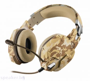 Слушалки за геймъри TRUST GXT 322D Carus Gaming Headset - desert camo