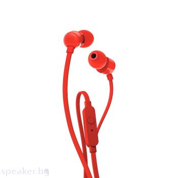 Слушалки JBL T110, In Ear, Червен
