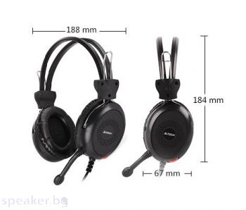 Слушалки A4TECH HU-30, Стерео, USB, Черни