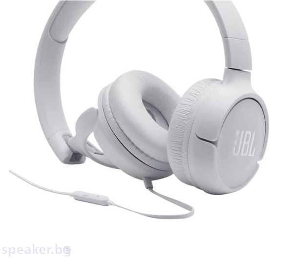 Слушалки on-ear JBL T500, Бял
