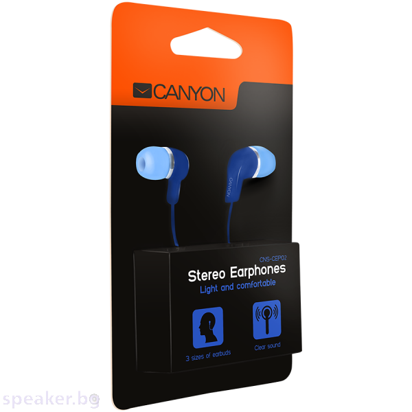Слушалки с микрофон CANYON CNS-CEPM02 Stereo тапи син