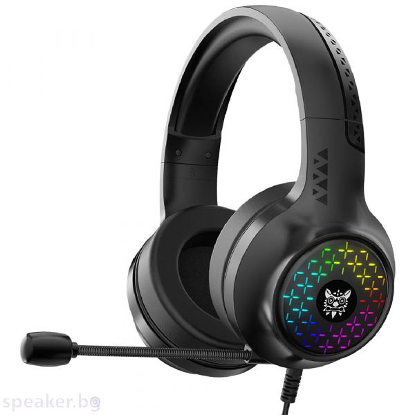 Слушалки Onikuma X7 Pro, For PC, Microphone, Backlit, 3.5mm, USB, Black - 20774