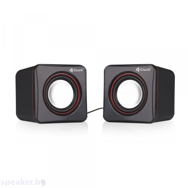 Тонколони Kisonli V400, 3W*2, USB, Черни 