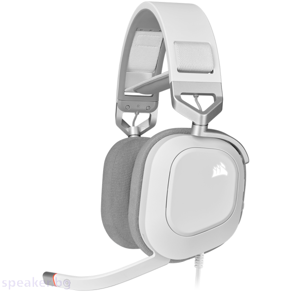 Геймърски слушалки Corsair gaming headset HS80 RGB USB White
