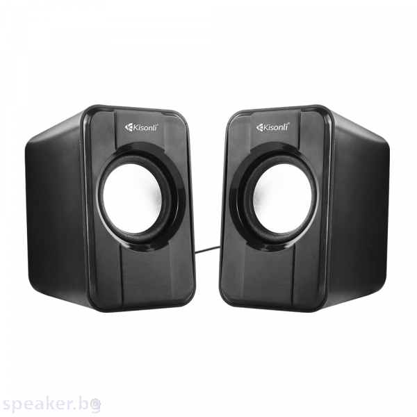 Тонколони Kisonli S-444, 2x3W, USB, Черен 