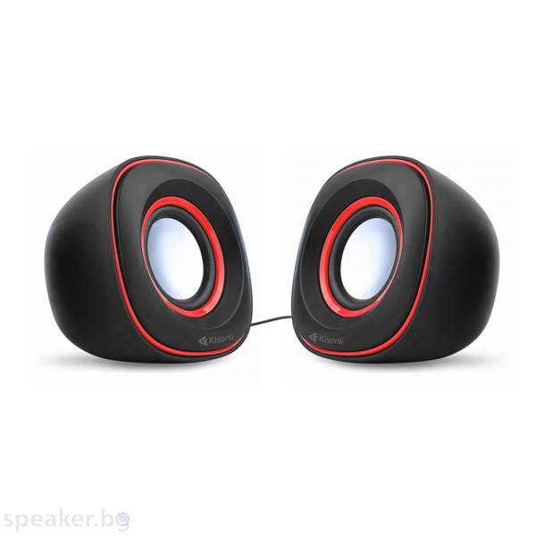 Тонколони, Kisonli V350, 2x3W, USB, Черен