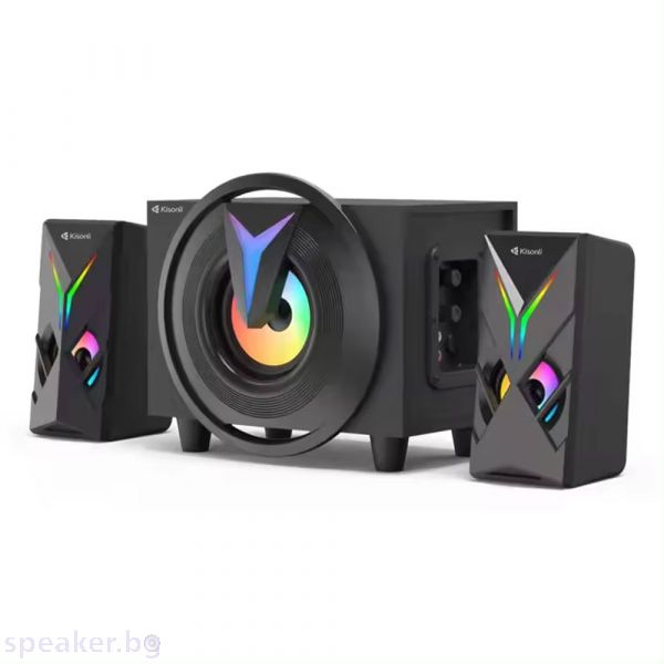 Тонколони Kisonli TM-1000U, Bluetooth, USB, AUX, SD, FM, 8W+2x4W, Black - 22220