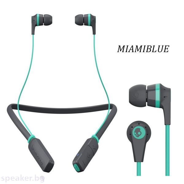 Блутут слушалки тапи Skullcandy INKD 2.0 Wireless Сив/Мента