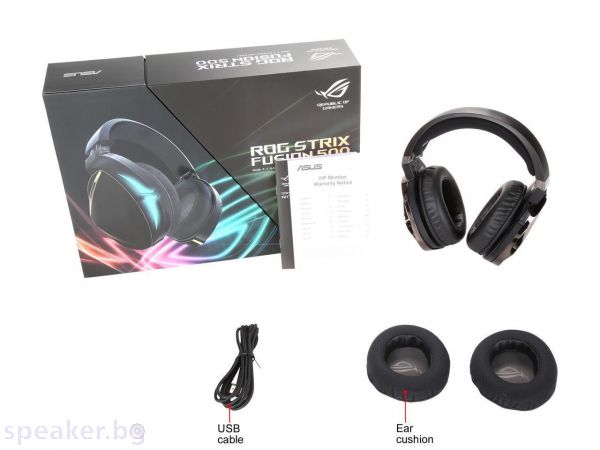Геймърски слушалки ASUS ROG Strix Fusion 500 Hi-Fi-Grade ESS DAC and Amplifier, Virtual 7.1, RGB