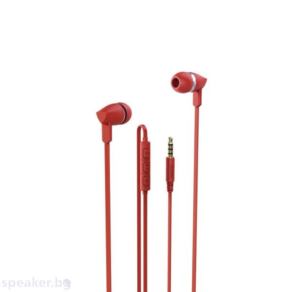 Слушалки HAMA Basic+ 137442, Микрофон, In-Ear, Червен