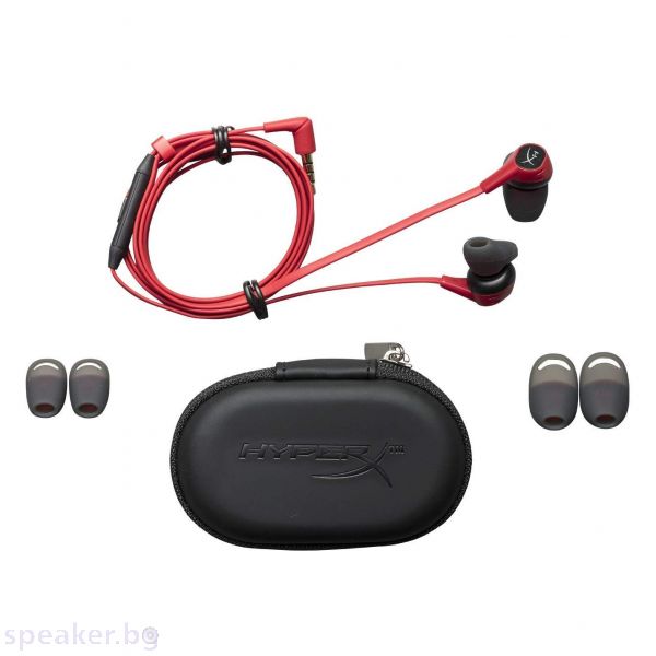 Геймърски слушалки тапи с микрофон HyperX Cloud Earbuds, Червен