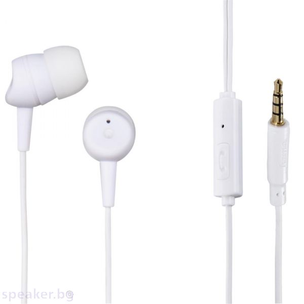Слушалки HAMA Basic 137436, Микрофон, In-Ear, Бял