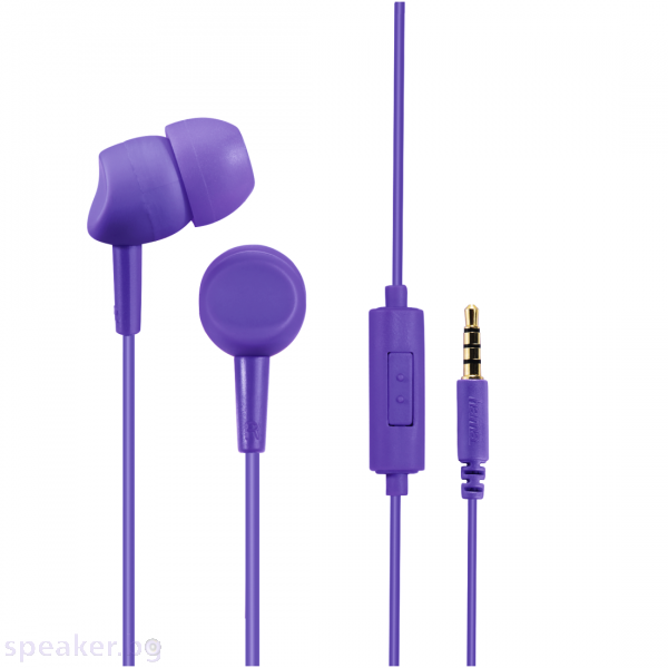 Слушалки HAMA Basic 4Phone,Микрофон, In-Ear, Виолетов